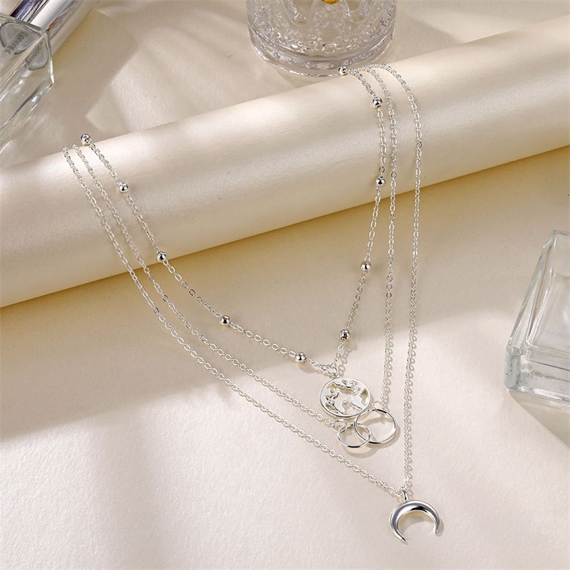 [ Women Bohemian Multilayer Pendant Necklaces ] [ Ladies Hip Hop Clavicle Necklace ] [Girls Personality Chain Necklace]