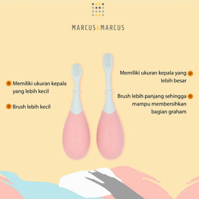 Marcus &amp; Marcus Palm Grasp Toothbrush Set - Sikat Gigi Anak Bayi