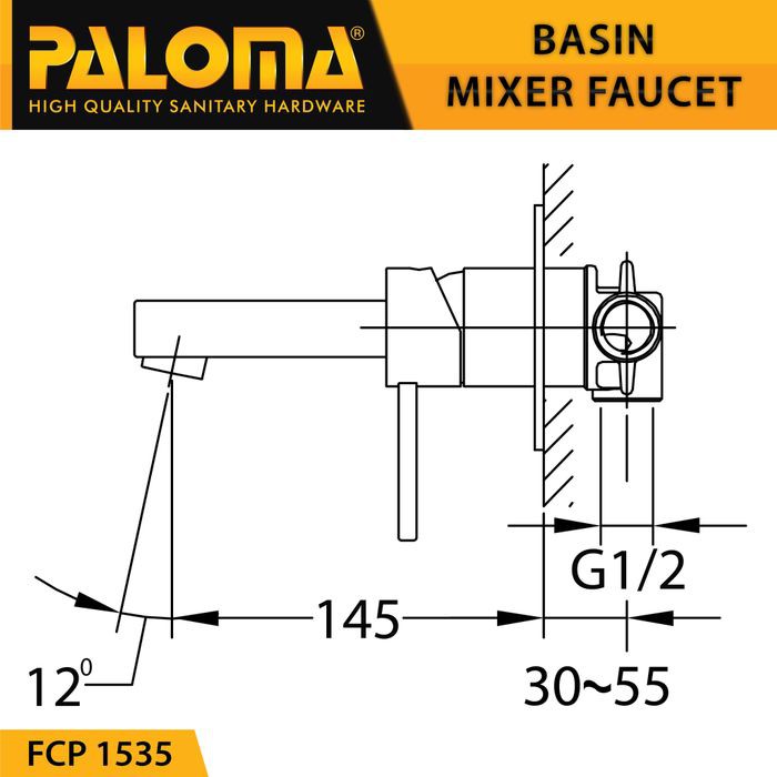 PALOMA FCP 1535 Keran Mixer Wastafel Cuci Tangan Panas Dingin Kran Air