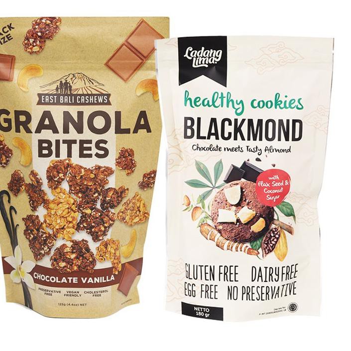 

RT4✩ Paket Snack Terfavorit - East Bali Cashews & Ladang Lima - Granola Bites & Kue Kering Sehat Bag