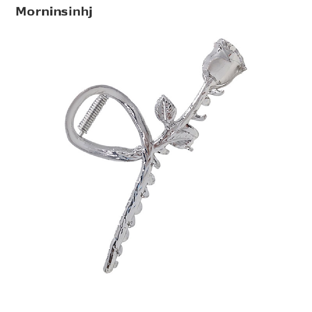 Mornin Woman Metal Rose Floral Hair Claw Crab Wanita Jepit Hairgrip Wanita Jepit Rambut id