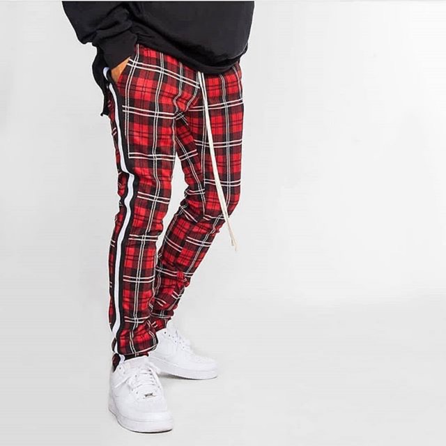 Tartanpants list celana  tartan  list putih hitam celana  