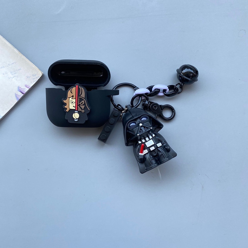 Case Bahan Silikon Motif Kartun Dengan Gantungan Kunci Untuk AirPods Pro