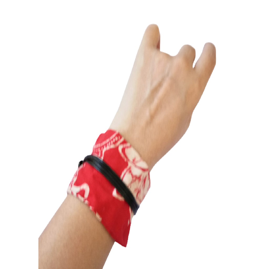 Gelang Batik Tali Wanita Etnik Gelang kulit hitam merah Gesyal