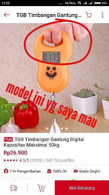 Tgb Timbangan Gantung Digital Kapasitas Maksimal 50kg