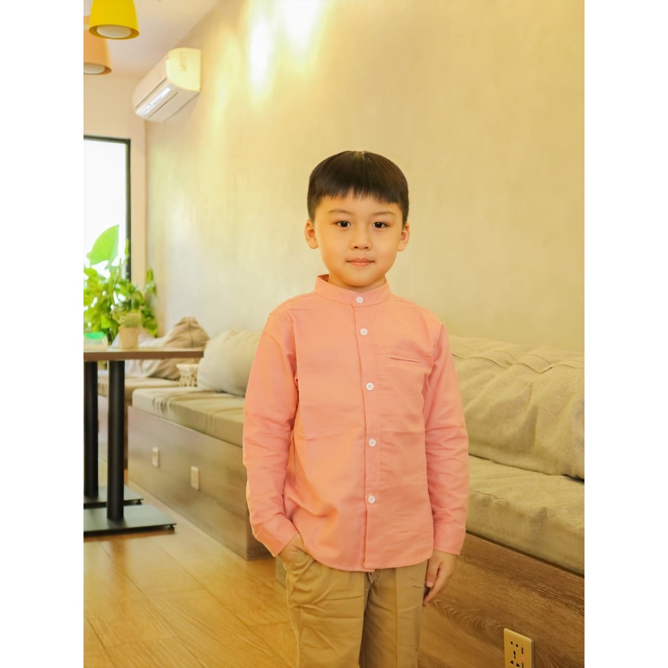 Yobebee II Kemeja Linen Anak Laki Laki Tangan Panjang Usia 7 8 9 10 12 Tahun Baju Atasan Usia Anak Tanggung Remaja Kids Polos Model Casual Formal Koko Chiangi Shirt Couple Kembaran Anak Cowok dan Ayah