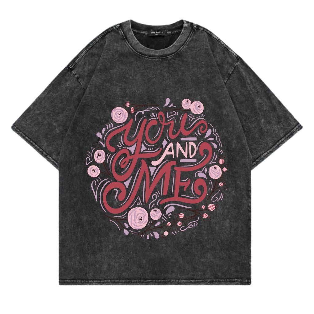 Kaos Oversize Wash Sablon Original Endrock Tema Abstrak You And Me