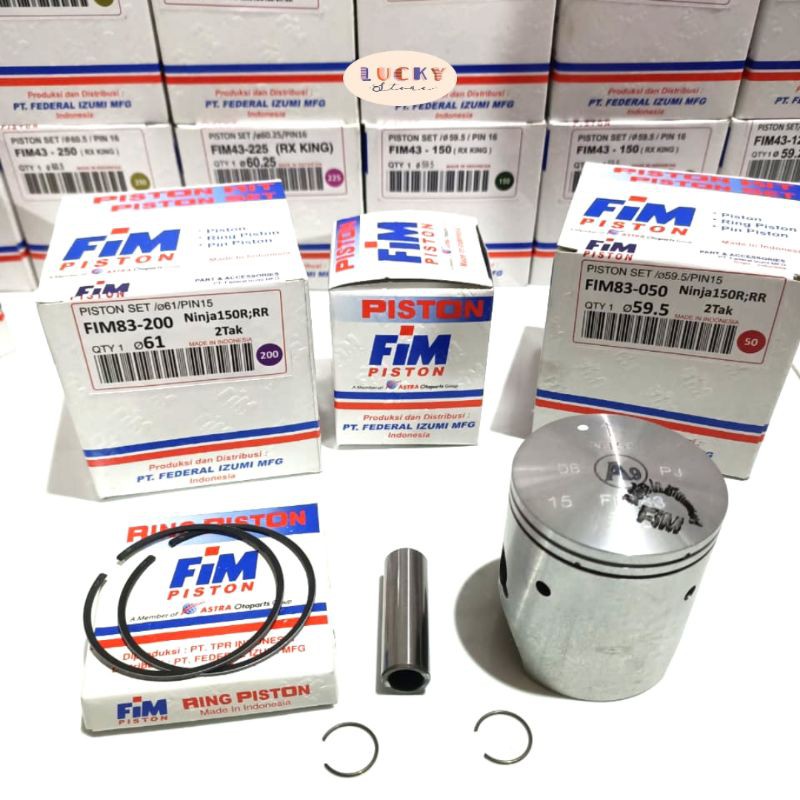 Piston Kit FIM Kawasaki Ninja 150R,,RR ( Standar s/d 400 ) FIM 83 PIN 15 ORIGINAL FIM-2