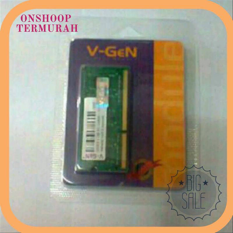 Termurah Memory Laptop Acer Asus Axioo Dell Hp Compaq Lenovo Sony Toshiba Zyrex Sodimm V-Gen DDR3L