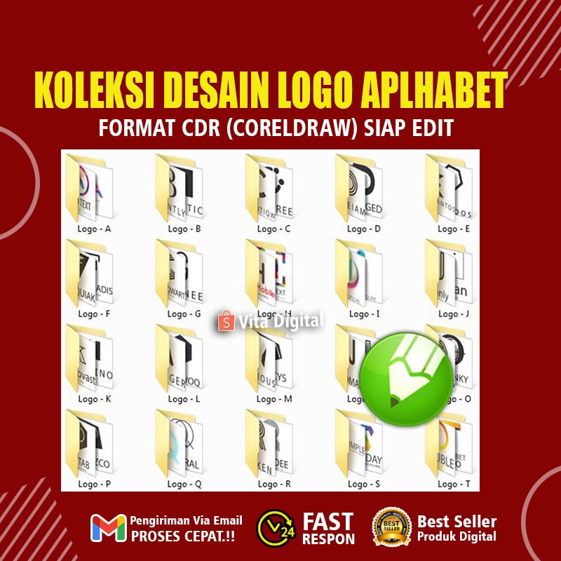 Koleksi Desain Logo Alphabet Format CDR (CorelDraw)  Siap Edit