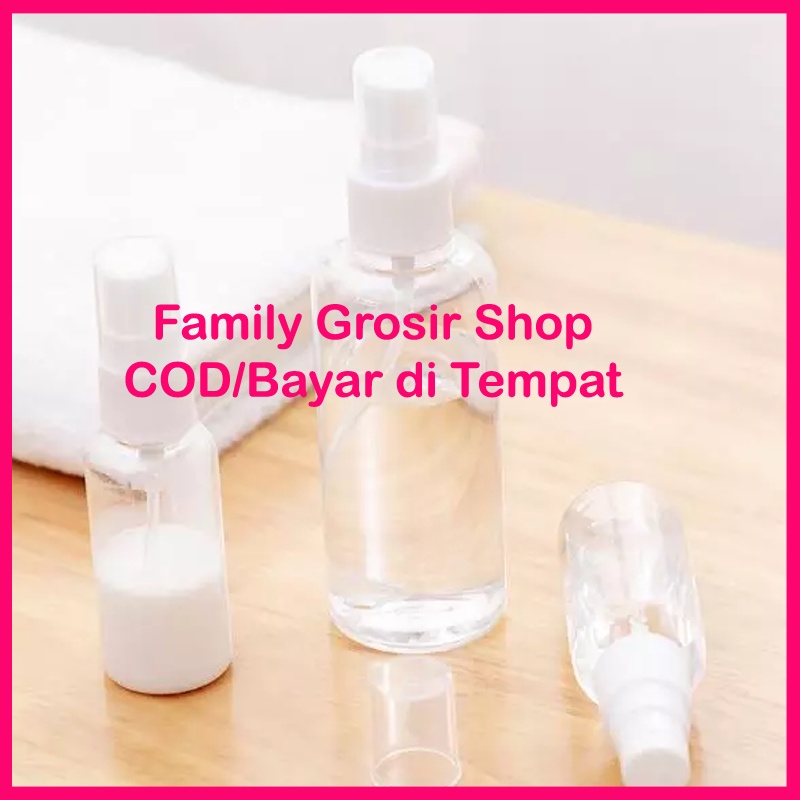 Botol spray transparan kosong bahan plastik 30 ml, 50 ml, 100 ml