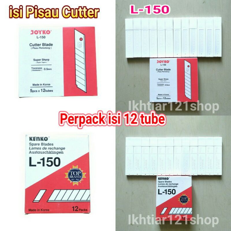 

1 Pack Isi Ulang Pisau Cutter Besar L-150/Refill Cutter L-150 isi 12 Tube
