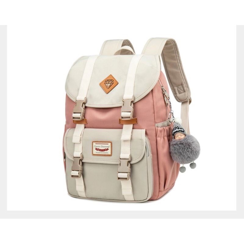 10.10DISTRO Klub New Arrival - Tas Sekolah IAC Backpack Up to - Tas Pria Tas Wanita Daypack SD SMP SMA /Ransel Double Decker-Kantong Anak-Tas Sekolah Anak Perempuan-Tas Korean Style Wanita-Tas Sekolah Remaja -Tas Ransel  COD-Pink