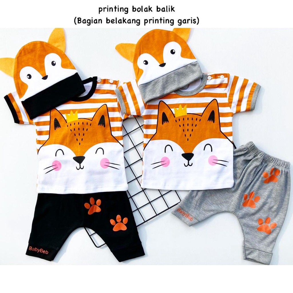 SUPER DRI / TOD FOX / JURASSIC / COCOMELON Baju Setelan Kaos Topi Celana Pergi Jalan Lucu Fashion Anak Bayi Cowok Laki Terlaris Lucu