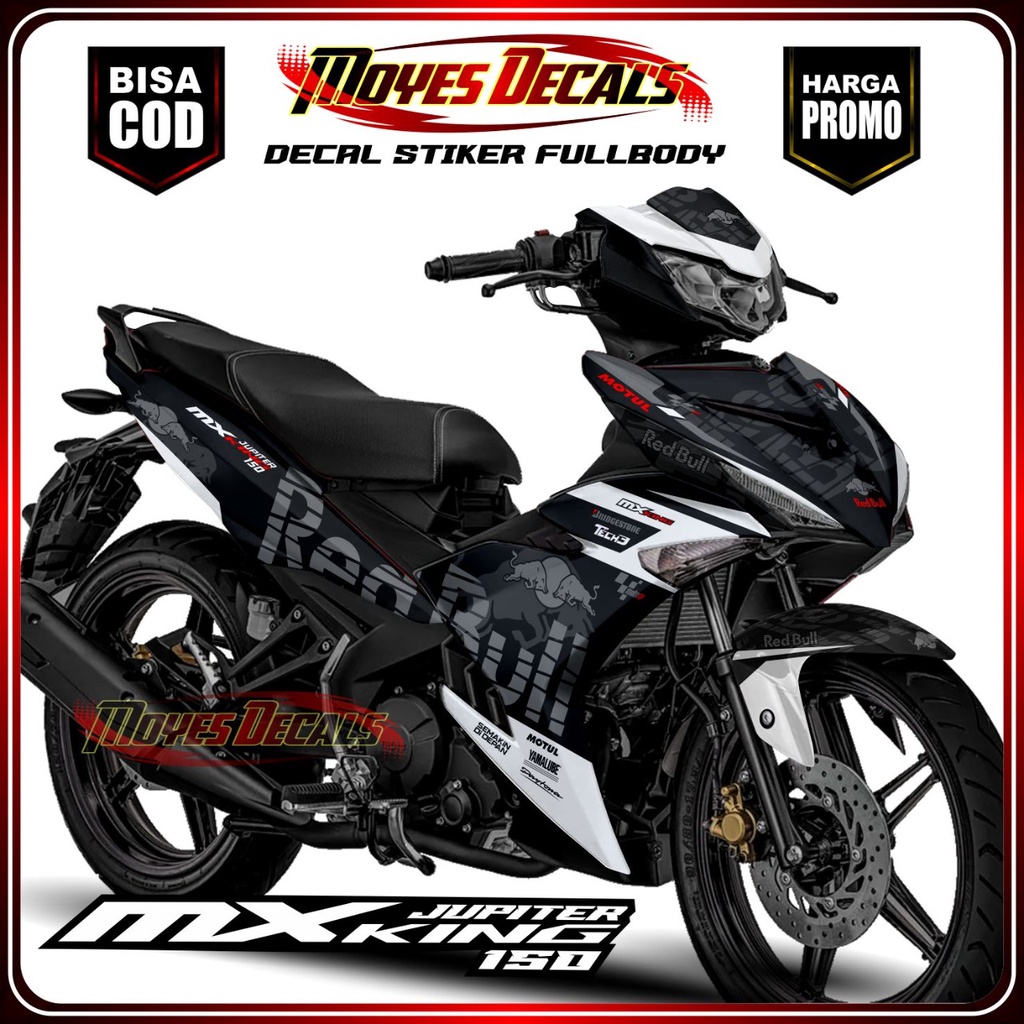 Decal MX KING 150 New Old - Redbuls Warna Hitam Putih