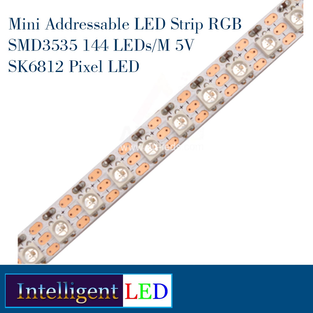 Mini Addressable LED Strip RGB SMD3535 144 LEDs/M 5V Pixel LED 50 CM