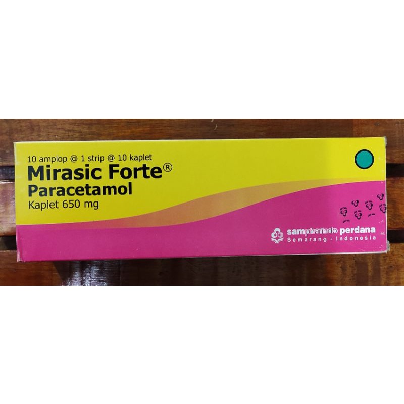 Mirasic Forte 650 Mg isi 100 KAPLET / Paracetamol 650 MG / Penghilang Nyeri Dosis Tinggi