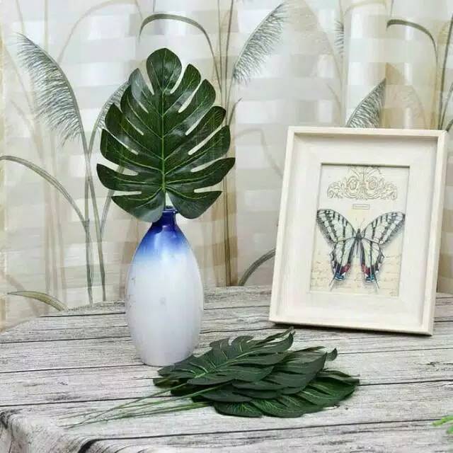 DAUN PALM HIAS MONSTERA KECIL Dengan Kawat ARTIFICIAL6