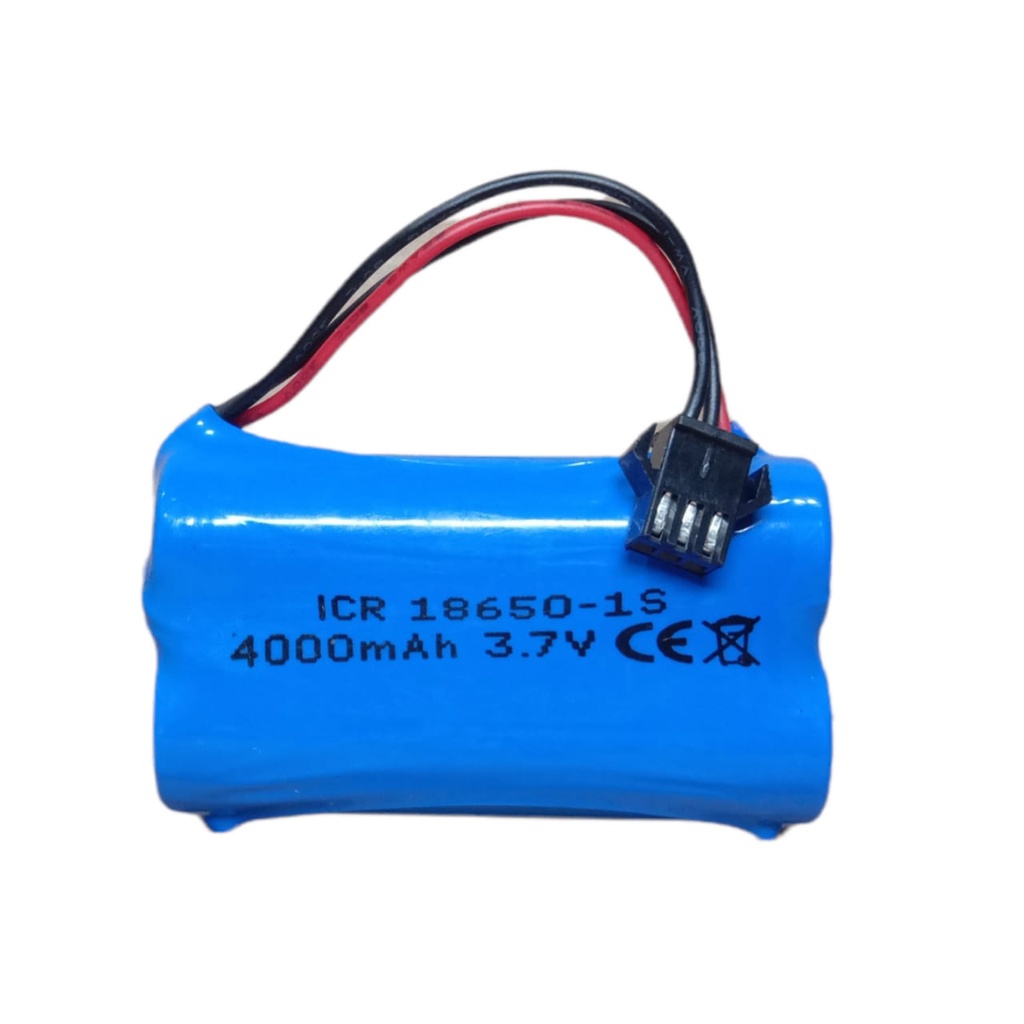 Baterai RC/ Speaker Aktif &amp; Elektronik Lainnya 2X 18650-1S 4000mAh 3.7V Protektor BMS 6A Soket Hitam 3 pin