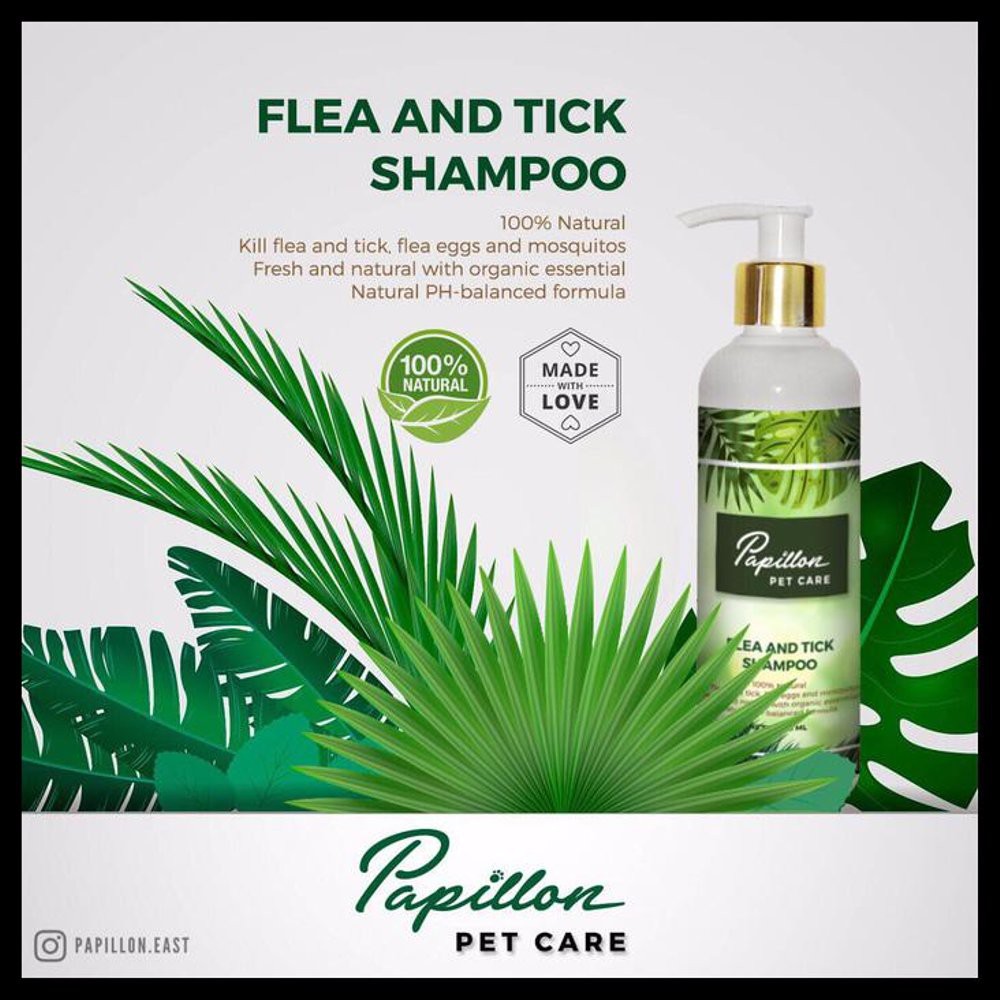 

Pet Republic Shampoo Herbal PAPILLON Flea and Tick Shampoo 230ml