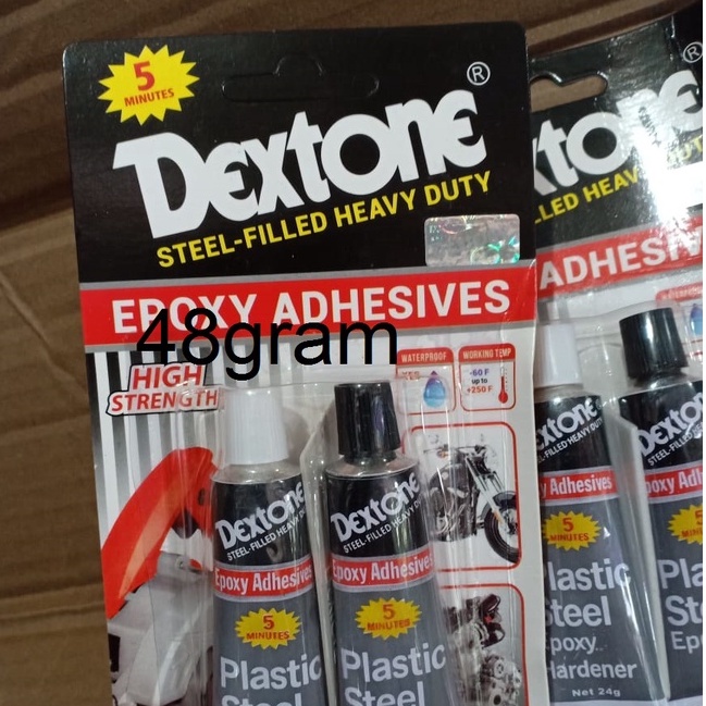 Dextone Epoxy 5 menit Lem Dextone Lem Campur Dextone (Lem Besi/Kayu/keramik/Kaca/Aluminium) 48Gr