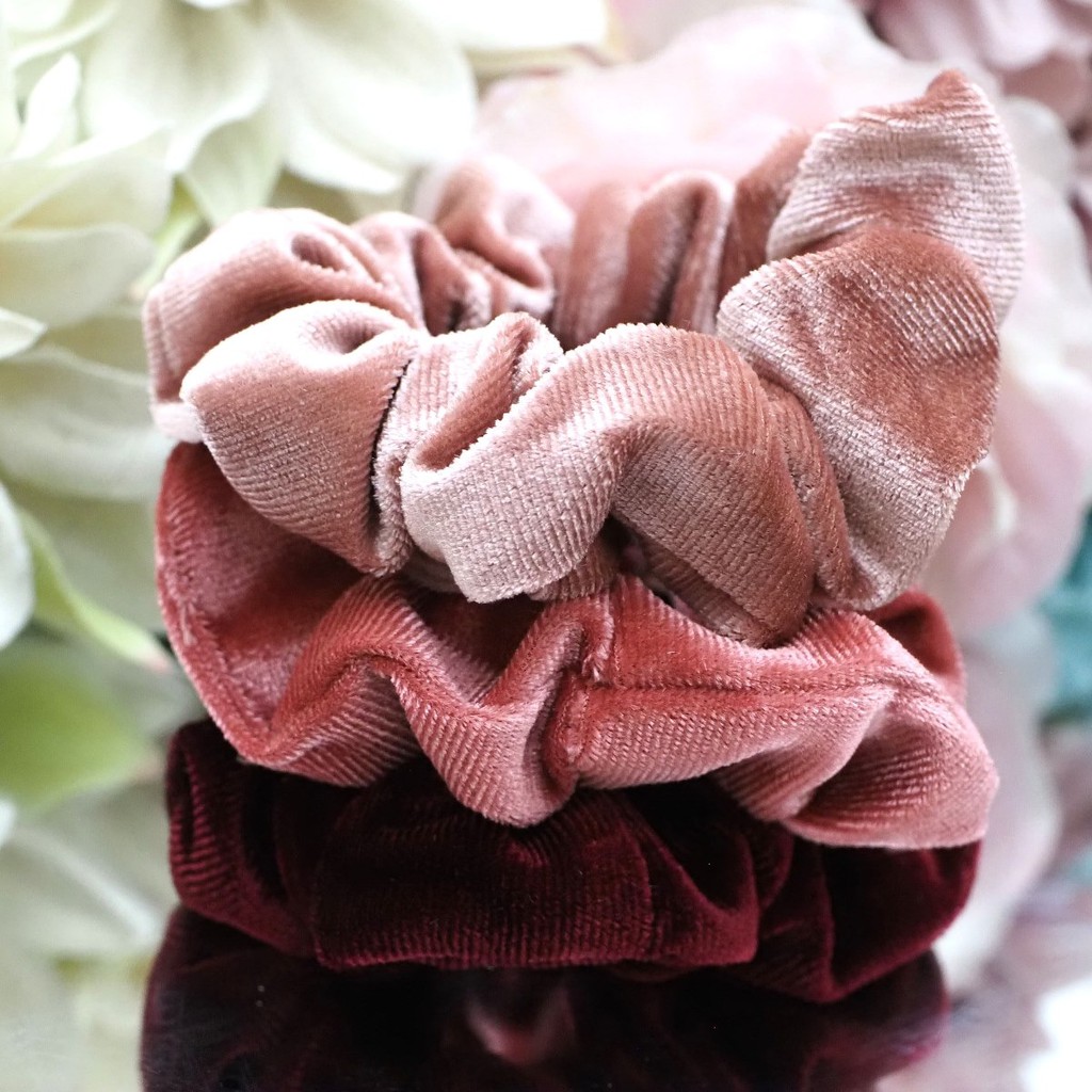 Scrunchie BLUDRU IMPORT GRES BUKAN BAHAN LIMBAH KUALITAS PREMIUM HALUS VELVET KOREA Kuncir Scrunchie