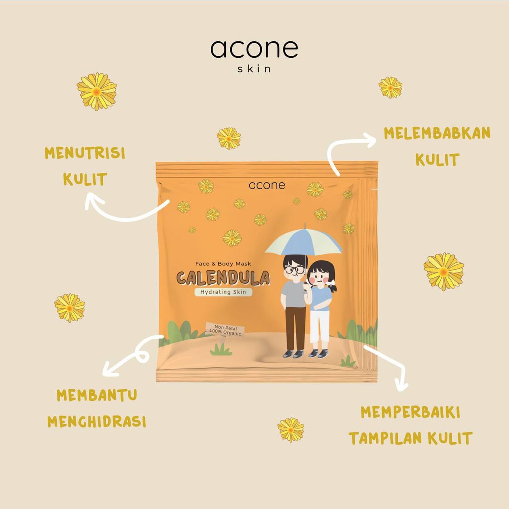 BPOM 10gr MASKER ORGANIK NON PETAL ACONE FACE AND BODY MASK / ORGANIK MASK BY ACONE [ACONE]