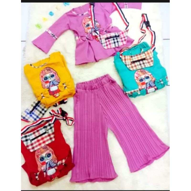 Setelan Anak plisket Gambar Lol led Terbaru 2021