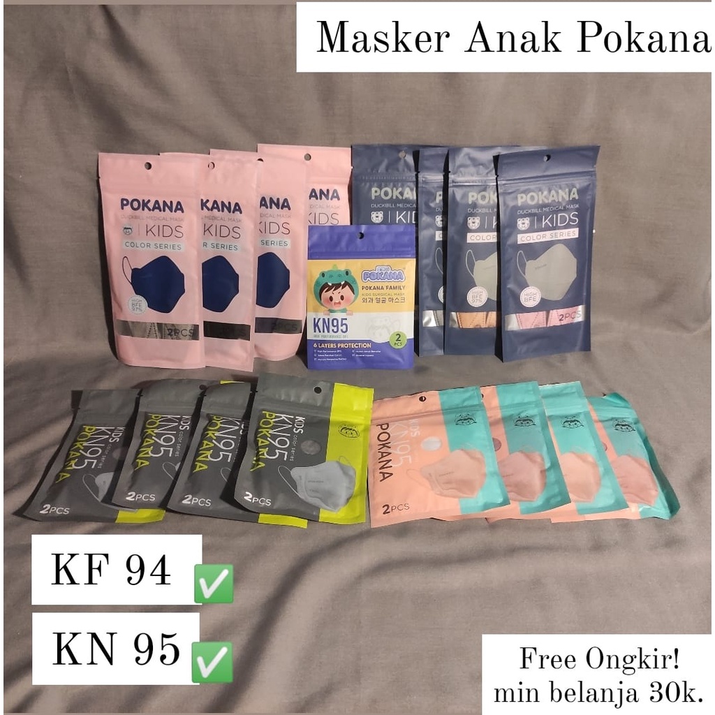 [ISI 2 Per SACHET, HEMAT] Masker Anak POKANA KN 95 dan KF 94 Murah Meriah DIJAMIN