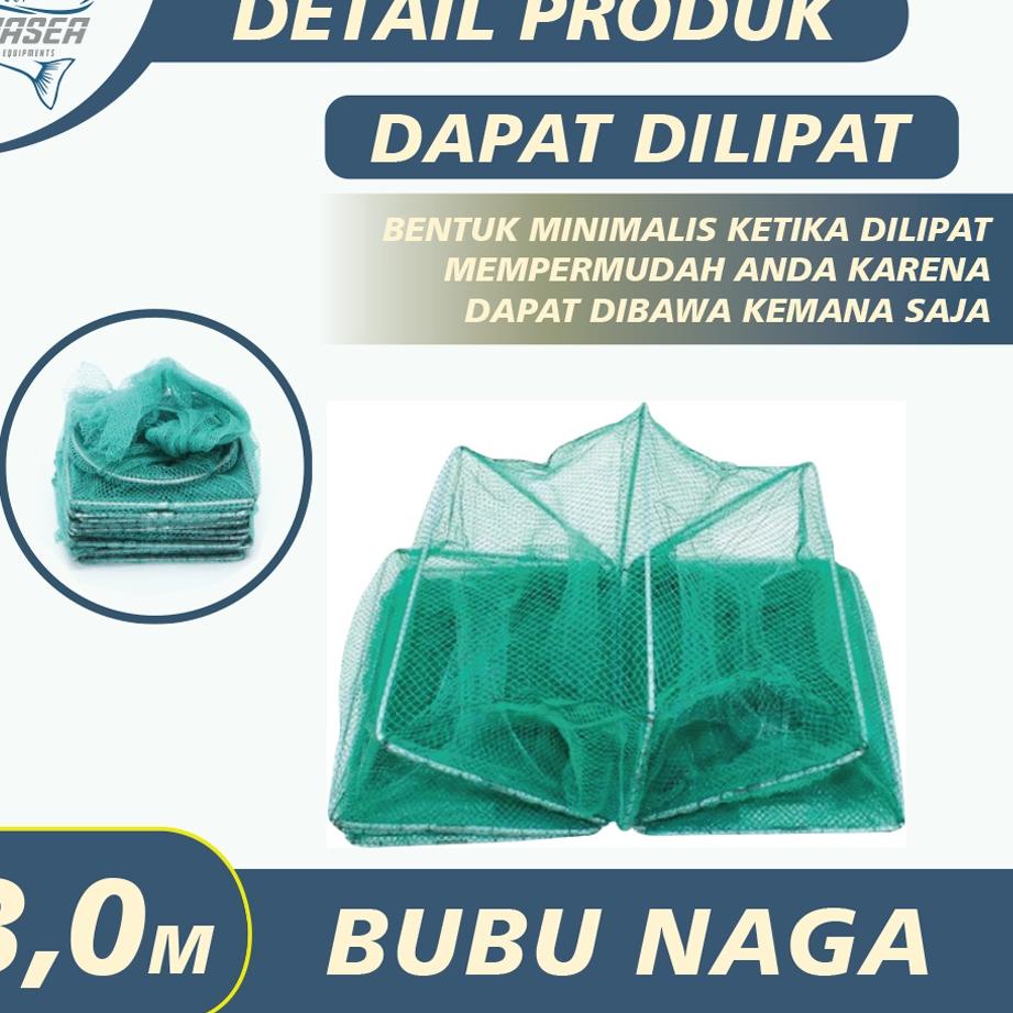 Recomend AQUASEA - Bubu Naga Hijau 3.0 meter / 3.0m Bubu Naga Perangkap Ikan Udang Kepiting Lobster 