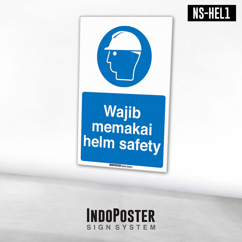 

Stiker Safety Sign Rambu K3 Wajib Memakai Helm Safety Pelindung Kepala