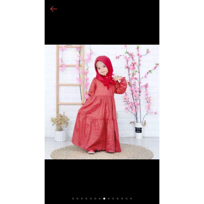 TERLARIS Gamis Anak Motif bahan Katun Jepang by Ollet gamis anak branded,,baju lebaran anak 2021