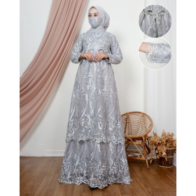 gamis mekar brukat