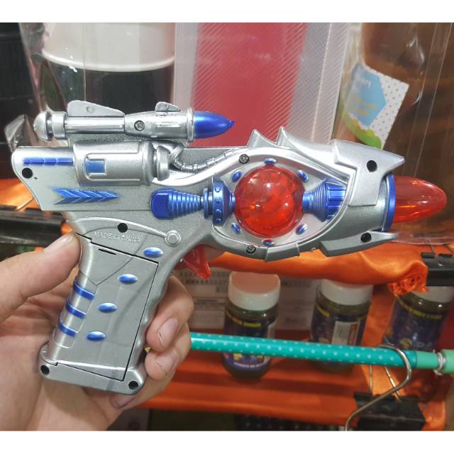Mainan pistol tembak anak bunyi lampu