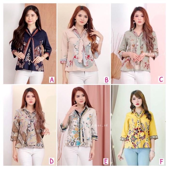 Baju Wanita Batik Lengan Panjang / Batik Lengan Trompet / Baju Lebaran