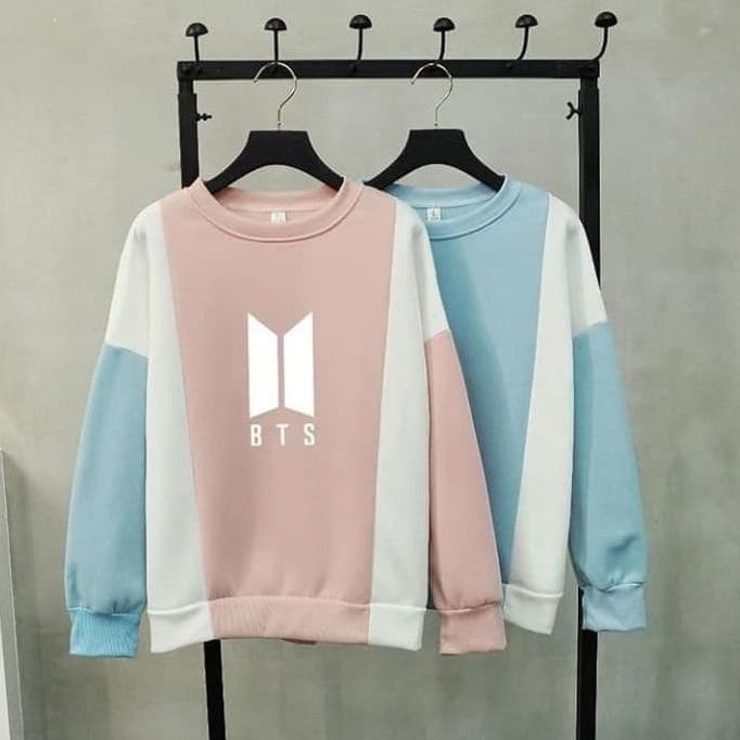 Nice Bts Rainbow Sweater Baju Wanita Korea Long Sleeve Korean Anak Remaja High Quality