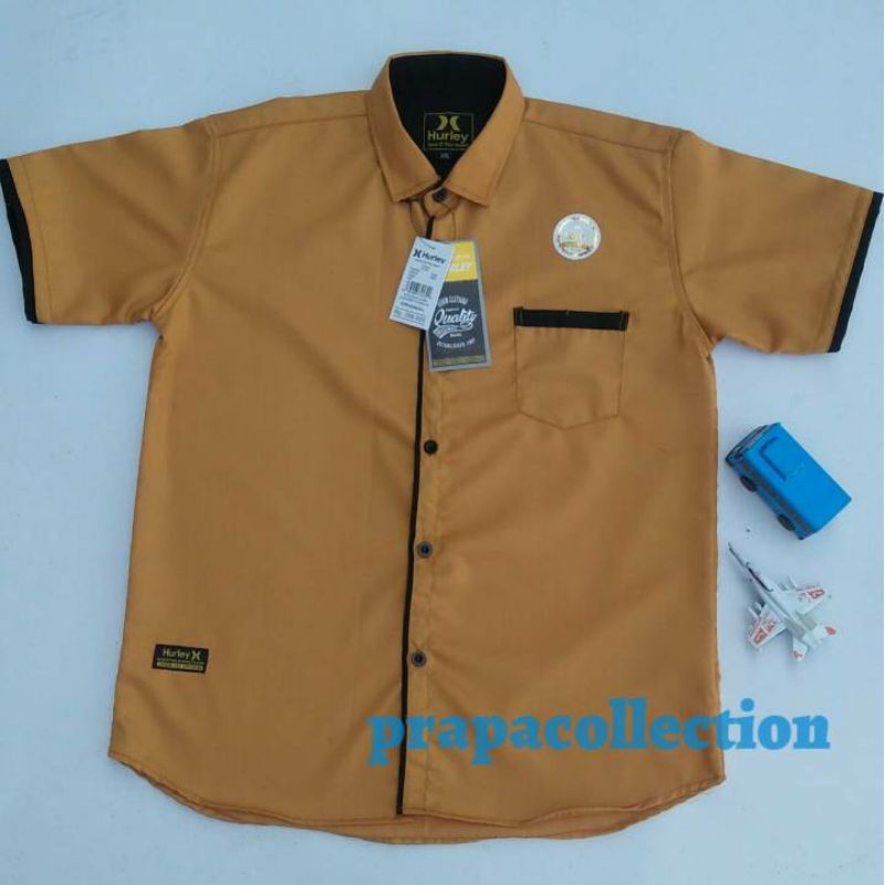 Kemeja Anak - Ayah Polos Warna list Lengan Pendek Size 1-10 Tahun - KATUN TOYOBO PREMIUM