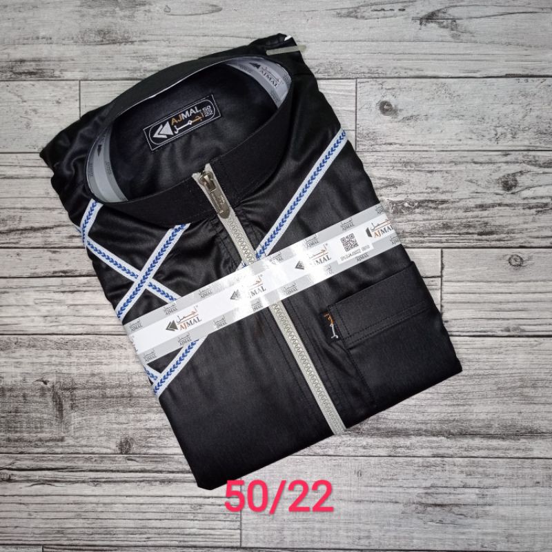 GAMIS PRIA / JUBAH PRIA / JUBAH ARAB EXCLUSIVE JUBAH SAUDI KOMBINASI STRIP BIRU BY AJMAL SIZE 50/22