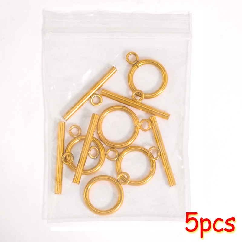 5 Set Gesper Konektor Bahan Stainless Steel Untuk Gelang Dan Kalung