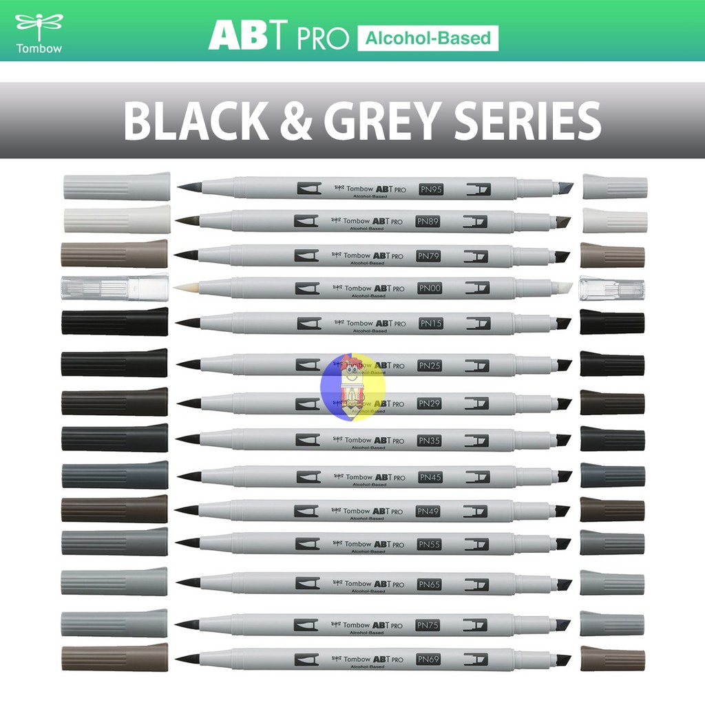 

Tombow Dual brush pen ABT Pro | Black & Grey Series |
