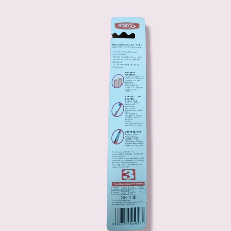 Sikat Gigi Toothbrush Tongue Cleaner Brico GE-188