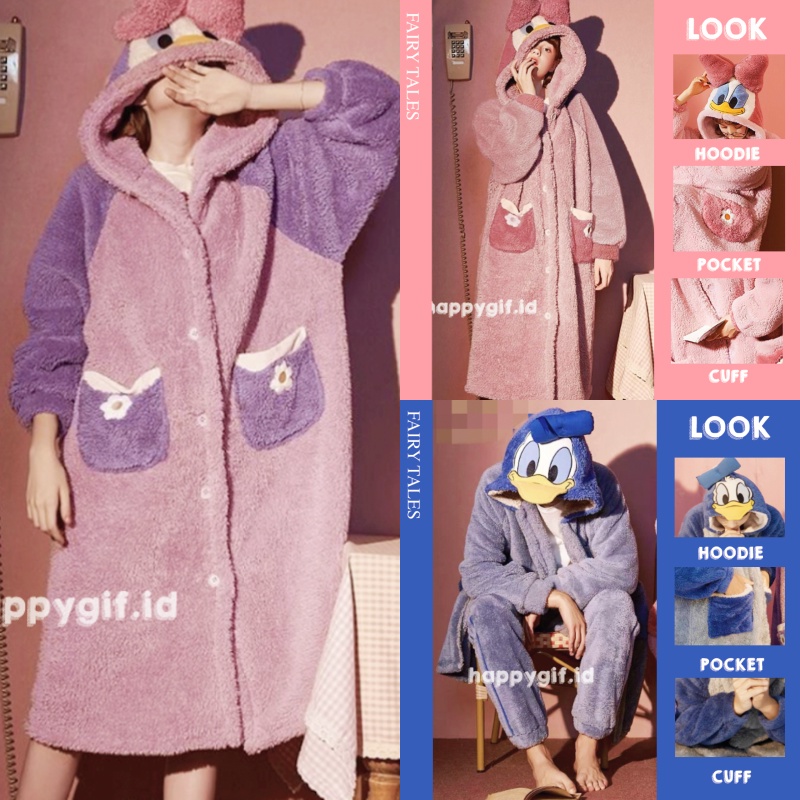 DONALD DAISY KOSTUM ONESIE BAJU TIDUR DASTER PIYAMA KIGURUMI