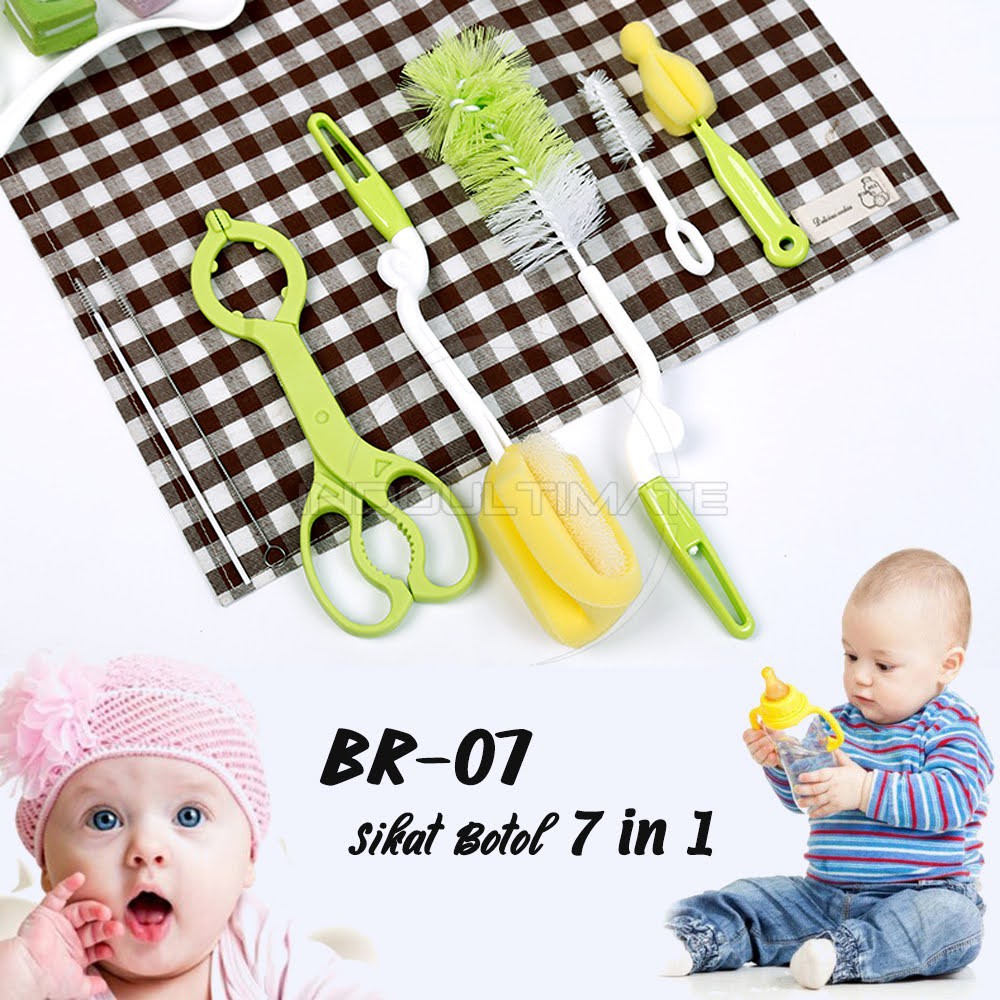 7in1 MOONSHIP Sikat Botol Bayi BR-07 Baby Bottle Brush Sikat Botol Bayi Sikat