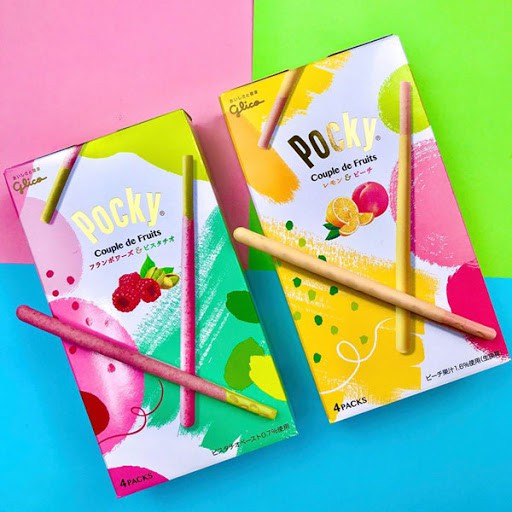 POCKY RASPBERRY & PISTACHIO - POCKY LEMON & PEACH Import Japan