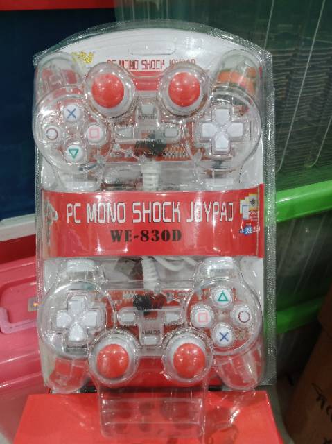 Stik stick pc double controller transparan lampu / gamepad usb double transparan lampu