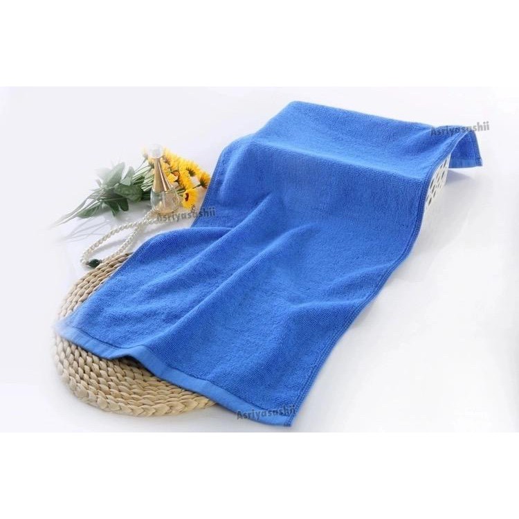 Handuk Wajah Leher Muka Biru 35x70 Asriyasashii Cotton 100%  Lembut murah Terlaris