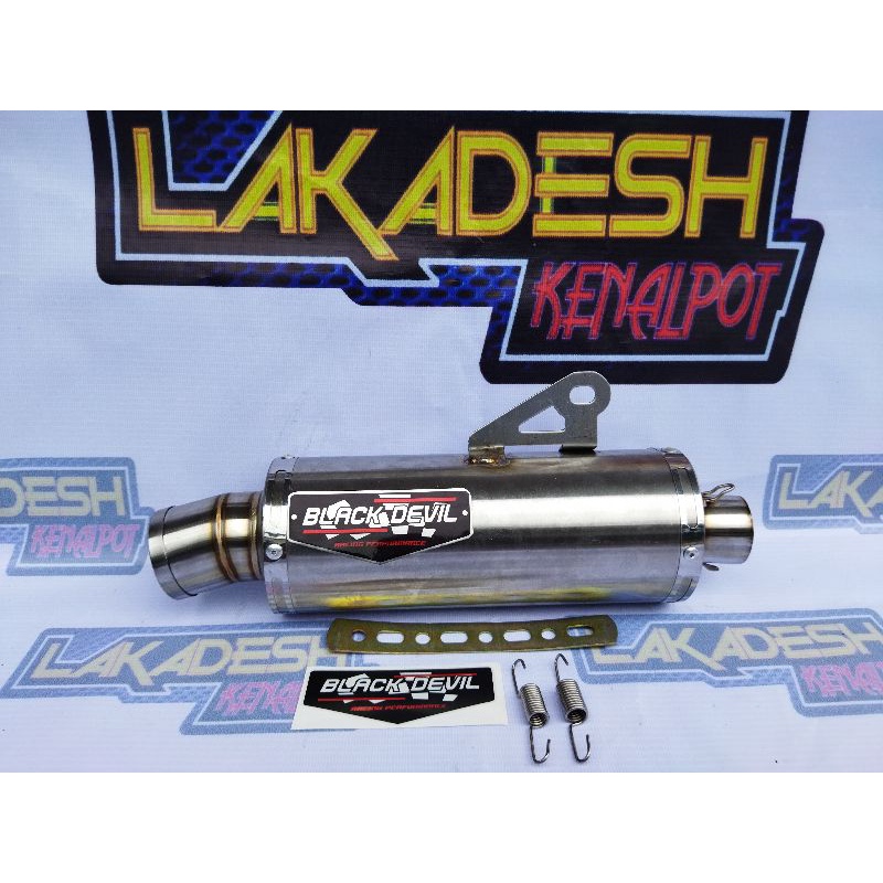 SILENCER (ONLY) KNALPOT BLACK DEVIL+LASER NAMA (INLET 38/50) BEAT MIO VARIO AEROX SCOOPY NMAX PCX ADV LEXI DLL