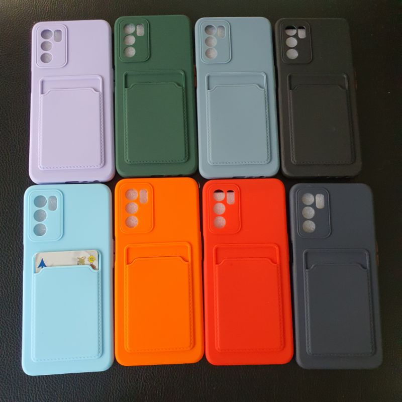 silvertech Kesing OPPO A16 Model Slot Card Softcase Oppo A16 Silikon Kartu Oppo A16 Temperglass A16