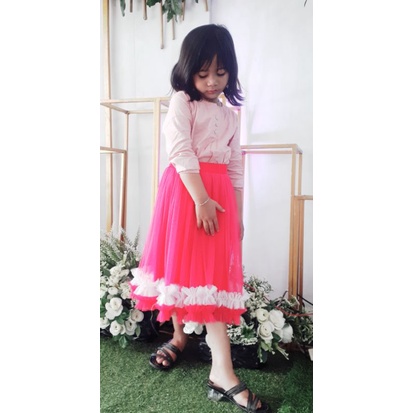 ROK TUTU RENDA GOTIK RAINBOW - ROK PEMPEL BAWAHAN PESTA ANAK -ROK TUTU PREMIUN - ROK KIDS PEREMPUAN USIA 4 - 6TAHUN