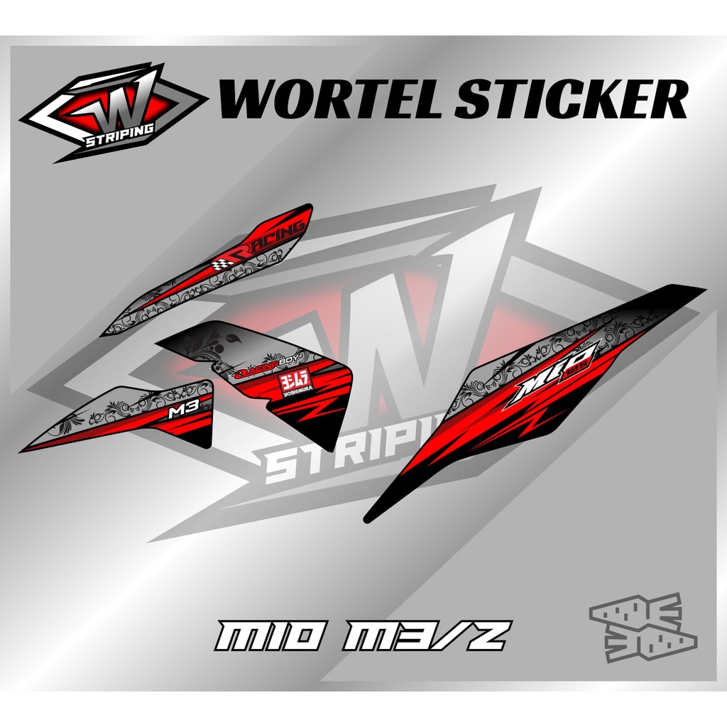 Striping Mio M3-Stiker Lis Decal Hologram Motor Mio M3/Mio Z Racing Floral
